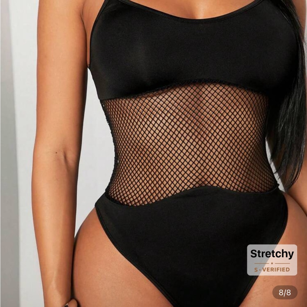 NWT SHEIN Black Mesh Bodysuit - Picture 3 of 7